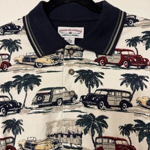 Roger Classic Men's Vintage Car Print Polo Shirt - Multicolor